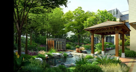 園林景觀設計利器 2012年樸楓園林景觀建筑后期效果圖PSD源文件資源分享